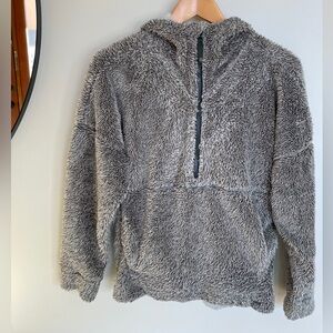 Prana Heather Gray Plush Half-Zip Hoodie